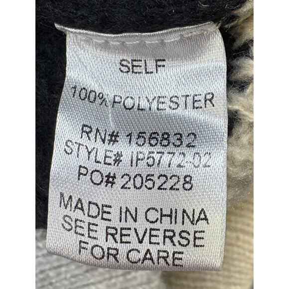 Bibi Retro Knit Sweater Colorblock Y2K Denim Patchwork Leopard Print Size LG - Picture 6 of 6